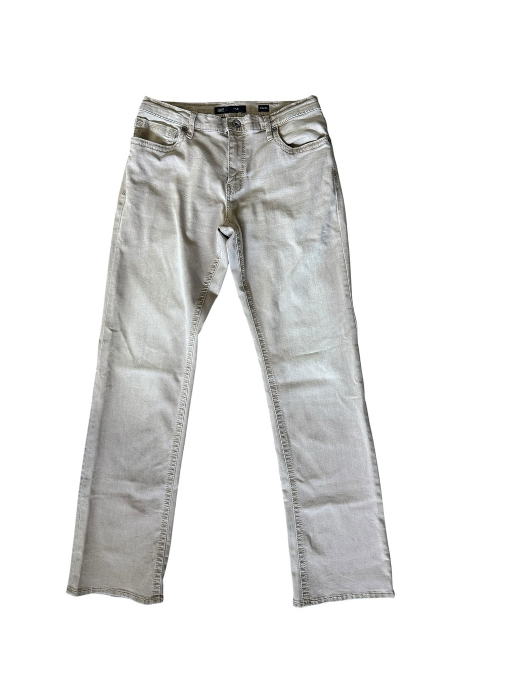 BKE Tyler Straight Leg Jeans 33x34 Beige Khaki Stretch Y2K Casual Mens Pants